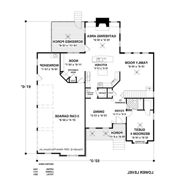 Main Level Floor Plan image of The Stonecrest House Plan